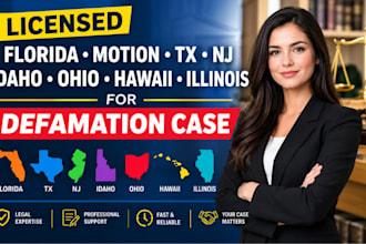 licensed florida motion tx nj idaho ohio hawaii illinois for defamation case