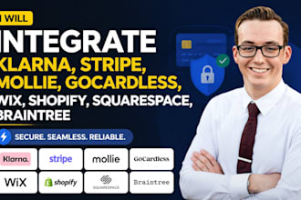 do integrate klama stripe mollie gocardless wix shopify squarespace braintree