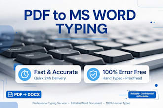 type pdf,images and handwritten notes to ms word fast