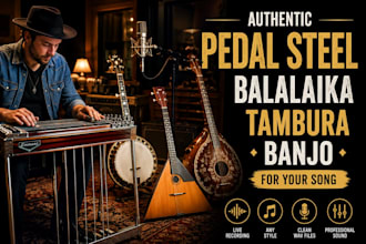 record authentic pedal steel, balalaika, tambura and banjo for your track