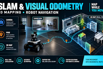 develop slam, visual odometry, 3d mapping and computer vision systems