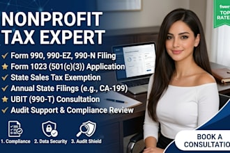 prepare nonprofit form 990 and 8868 extension documents for 501c3