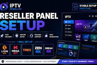 set up reseller panel lion ott, mega ott, trex, zen 4k, dream 4k