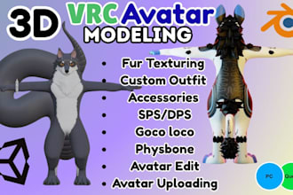 do custom furry model, 3d nsfw furry, vrc avatar, vrchat character, furry avatar
