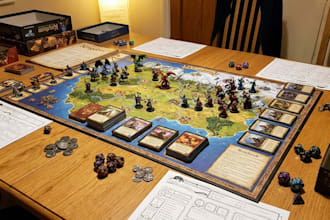 design a custom board game, tabletop game, assets and game pieces