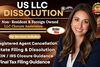 dissolve US llc, file US llc dissolution, close llc for non resident