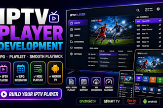 build iptv player with epg and playlist integration for android TV
