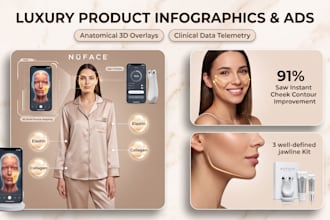 design luxury ai product infographics and ecommerce carousel ads