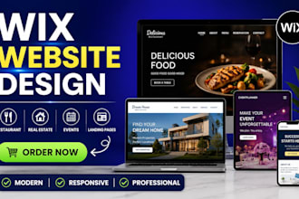 design wix website for restaurant real estate event and landing page
