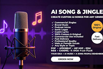create custom ai song, jingle, intro, sonic logo, and brand music in any genre
