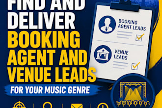 find and deliver booking agent and venue leads for your music genre