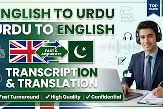 do english to urdu and urdu to english transcription and translation