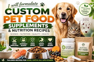 formulate custom pet foods supplements and nutrition recipes