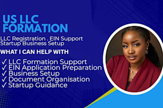 assist with US llc formation, ein application and business setup