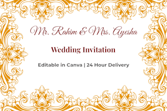 design editable canva digital wedding invitation card
