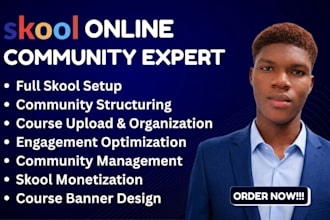 setup skool online course, skool automation, skool community, skool creation