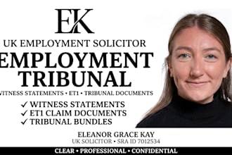 draft uk employment tribunal witness statement et1 claim and tribunal documents