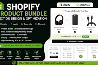 design shopify product bundles, bundle builder, upsells and quantity breaks