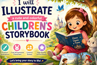 illustrate a cute and colorful children storybook