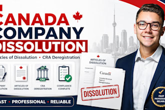 handle canada company dissolution, articles of dissolution, cra deregistration