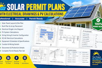 design complete solar permit plans with electrical drawings and pv calculations