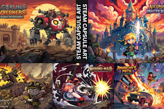 design steam capsule, steam banner, game artwork, game banner and store artwork
