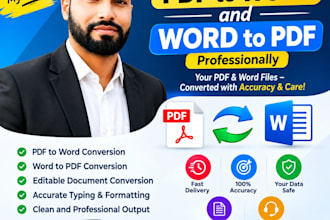 convert PDF to word and word to PDF professionally