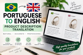 product descriptions from portuguese to english