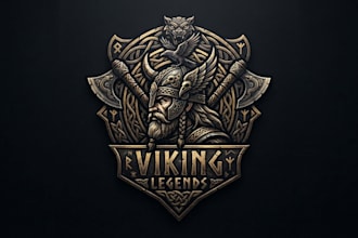 design a powerful and legendary viking logo