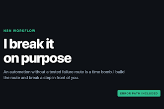 build one n8n automation workflow with a real error path