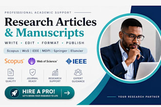 write and prepare research articles for scopus, ieee, mdpi journals