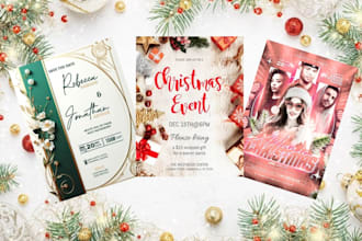 design christmas flyer, event poster and holiday graphics