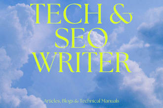 write SEO tech articles, blogs and technical manuals