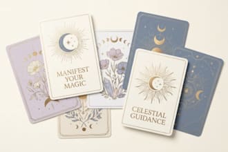 design custom affirmation manifestation and oracle cards