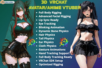 do anime nsfw vrchat avatar, furry vtuber model, vrm 3d model, obs studio