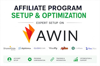 setup and optimize your affiliate program on shareasale and awin