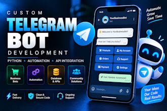 develop a custom telegram bot using python