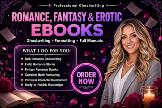 ghostwrite romance ebook, dark romance, erotic, fatancy ebook, book formatting