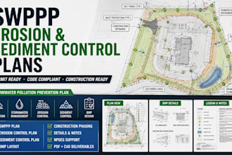 design swppp erosion, sediment control plans,, stormwater, grading plan