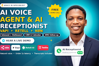 build ai voice agent and ai receptionist with vapi, retell, n8n