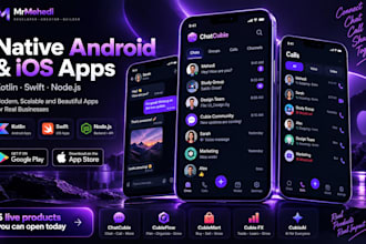 develop native android and ios mobile app with kotlin and swift