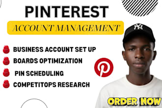 do complete pinterest marketing, account setup, and custom pin design