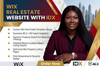 wix real estate idx mls website with property listing for real estate agencies