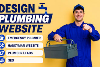 design plumbing website, emergency plumber, handyman website, SEO, plumber lead