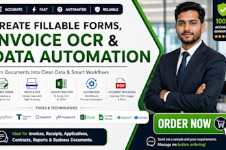 create fillable PDF forms automate PDF invoice data excel invoice ocr automation