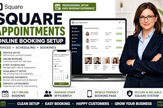 set up square appointment online booking, scheduling and service calendar