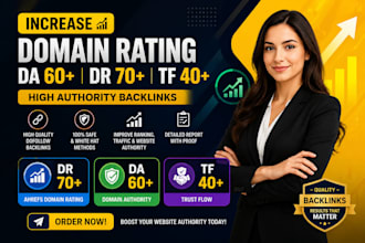 increase domain rating ahrefs dr authority moz da DR tf by seo baklinks