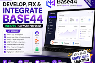 fix base 44 bugs, develop your base 44 app, and integrate replit