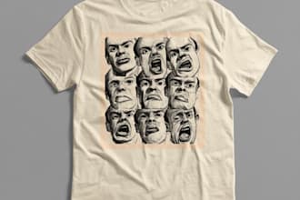 draw a custom funny meme t shirt design
