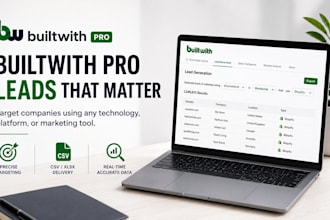 export 5 reports with targeted business leads provide from builtwith pro